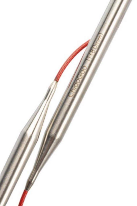 AIGUILLES CIRCULAIRES FIXES METAL CHIAOGOO RED LACE / 100CM