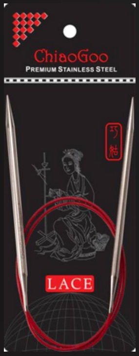 AIGUILLES CIRCULAIRES FIXES METAL CHIAOGOO RED LACE / 80CM